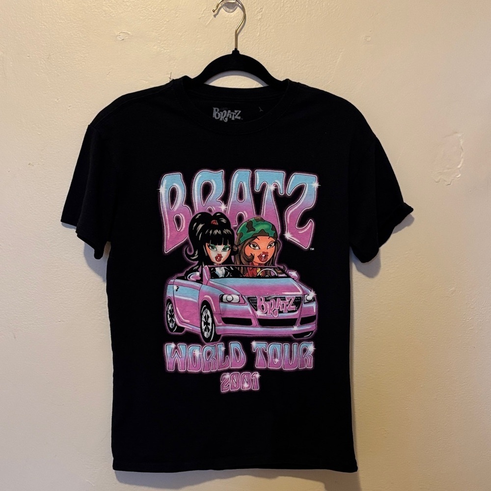 Bratz Black Long Sleeve Tee with Pink and Blue Graphic